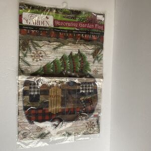 Decorative Garden Flag Merry Christmas Primitive Camper 12.5 In X 18 In